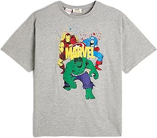 تيشرت كلاسيكي بتصميم مرخص من مارفل للأولاد من كوتون (عبوة من قطعة واحدة)