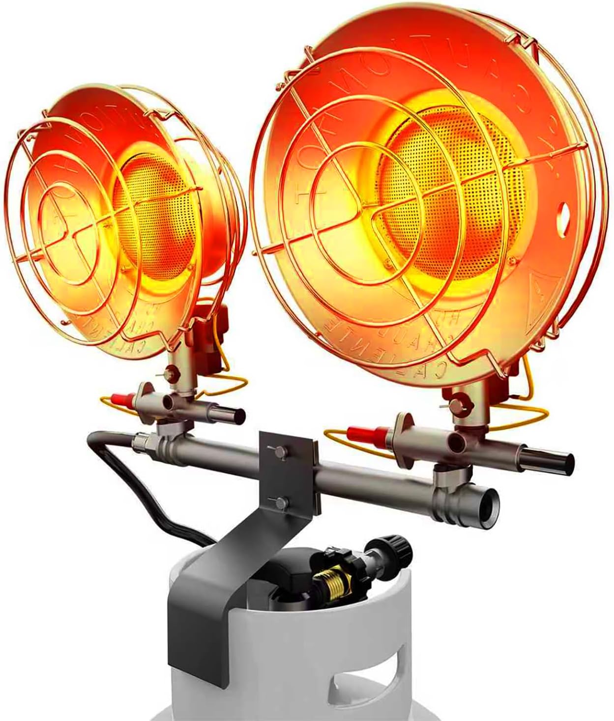 30000 BTU Outdoor Propane Heater, Double Tank Cordless Radiant Gas Heater with Tip-Over Protection and Safety Shut-Off Valve