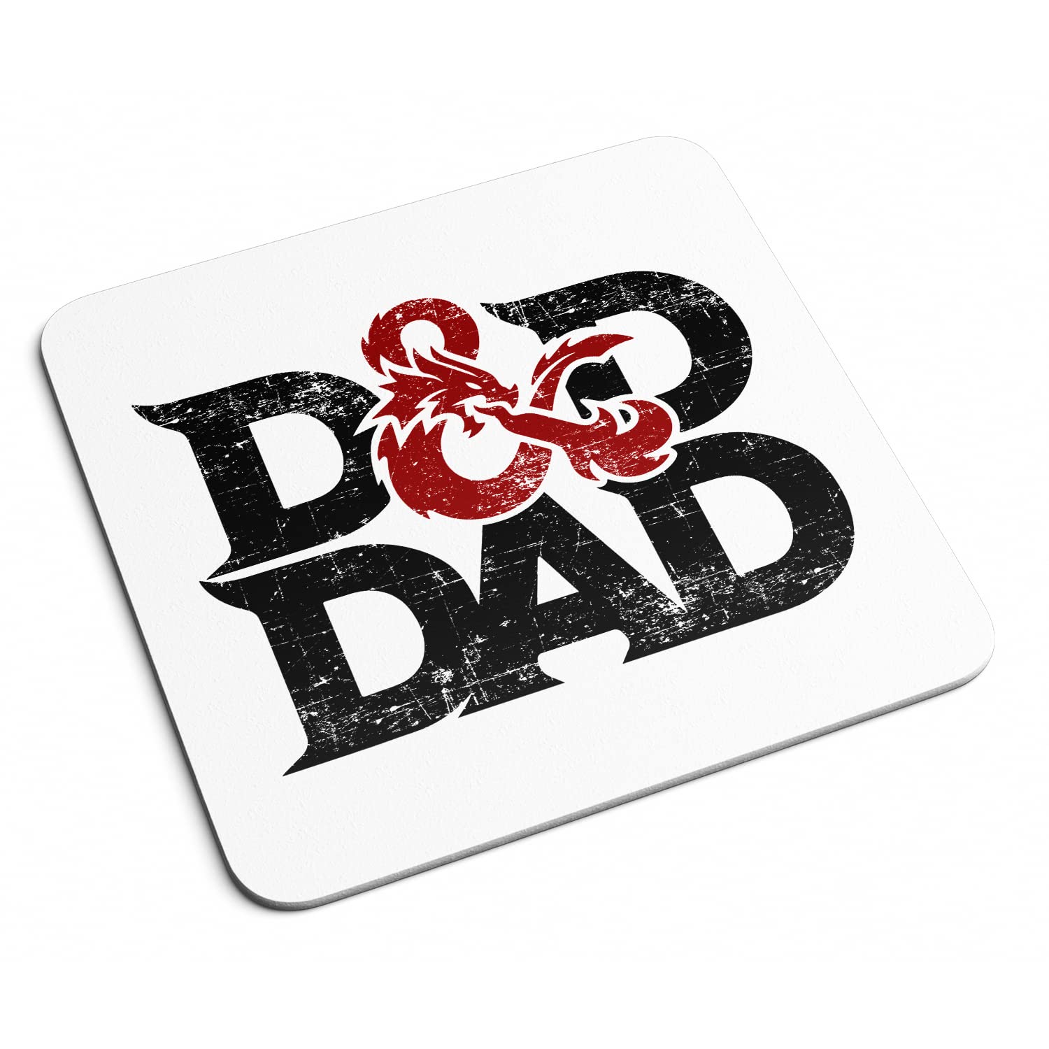 Willow Gifts White - D&D Dad Father's Day Drinks Coaster - Funny Dungeons & Dragons D&D Fantasy Role Play Game Dungeon Master Gift Present Home Kitchen Decor Place Mat (White)