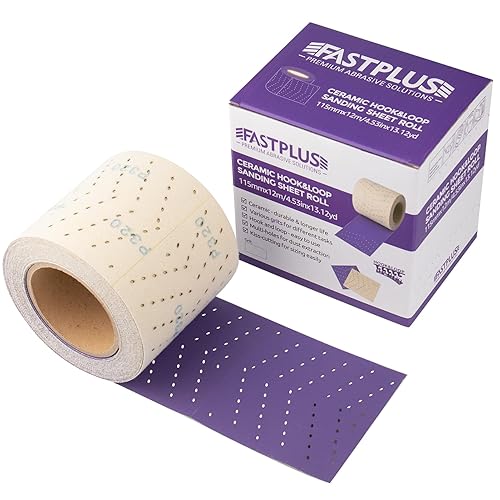 Rollo de lijado automotriz de 4.528 in x 39.4 ft, rollo de lijado seco tres en uno, papel de lija rectangular desgarrado a mano con varios agujeros