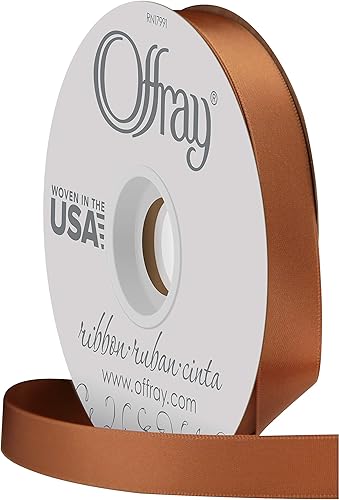 Miniatura 5 de Offray Cinta doble faz de satén, carrete de 78 pulgadas de ancho x 20 yardas, color blanco envejecido