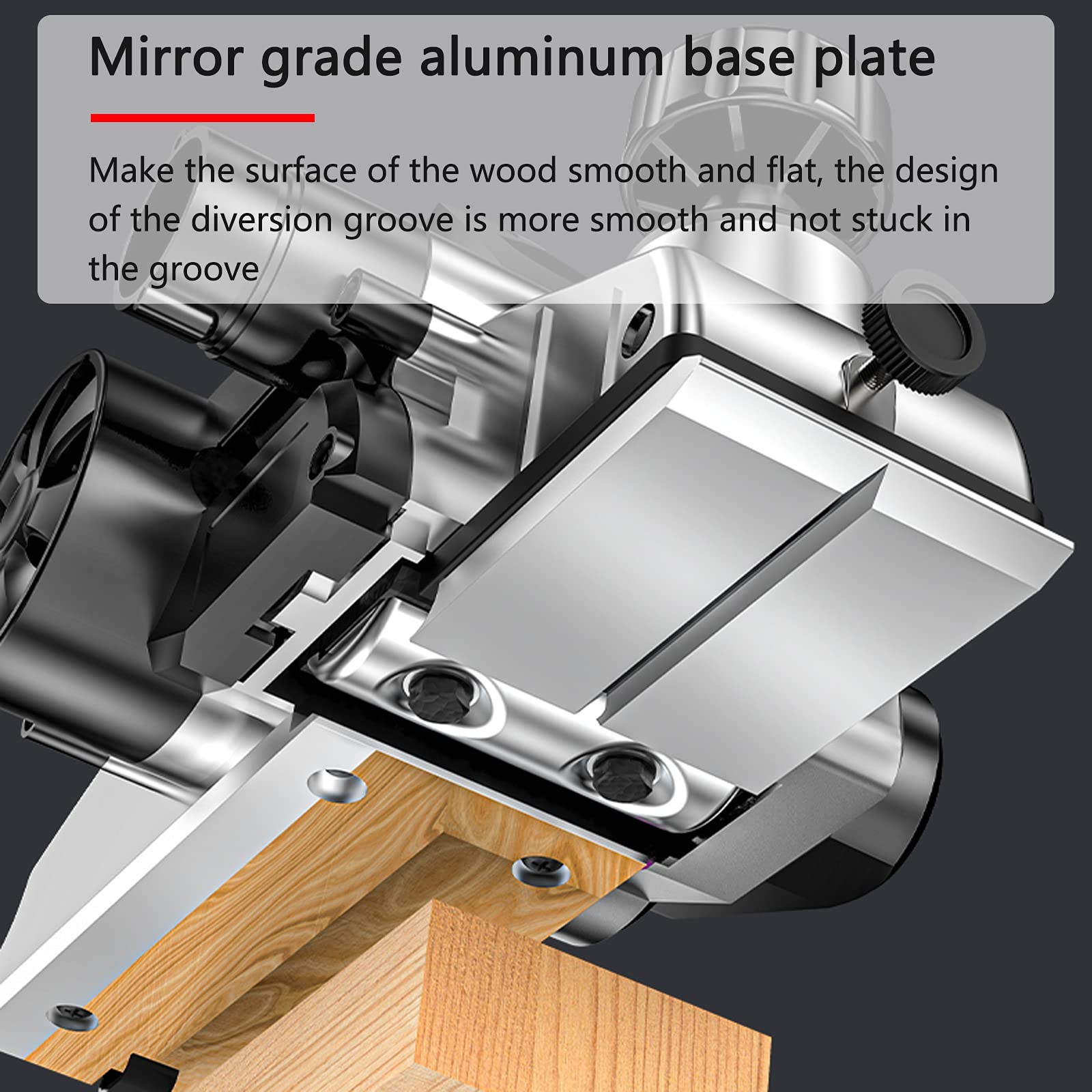 Pialla Power Hand, 1500 elettrica, 16.500 Giri/min con Porte di Scarico/min Lavorazione del Legno Manuale Regolabile profondità di piallatura 0-2 mm Larghezza di piallatura 82 mm