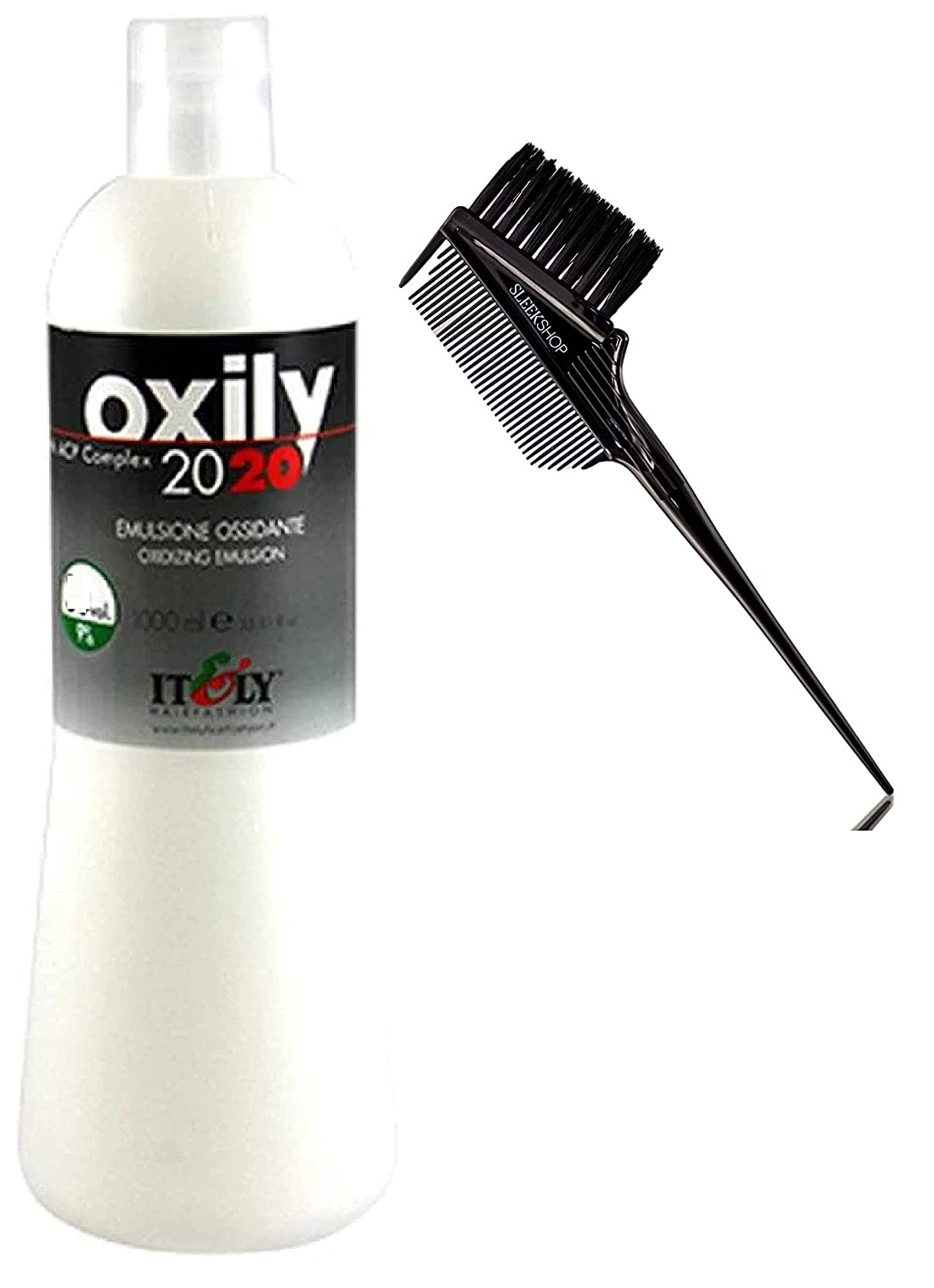 It&ly Colorly 2020 Italy Oxily Oxidizing Emulsion Developer, Hydrogen Peroxide for Hair Color Dye Haircolor (w/Sleek 3-in-1 Brush Comb) Itely Italian Beauty (30 Volume / 9% - 33.8 oz)