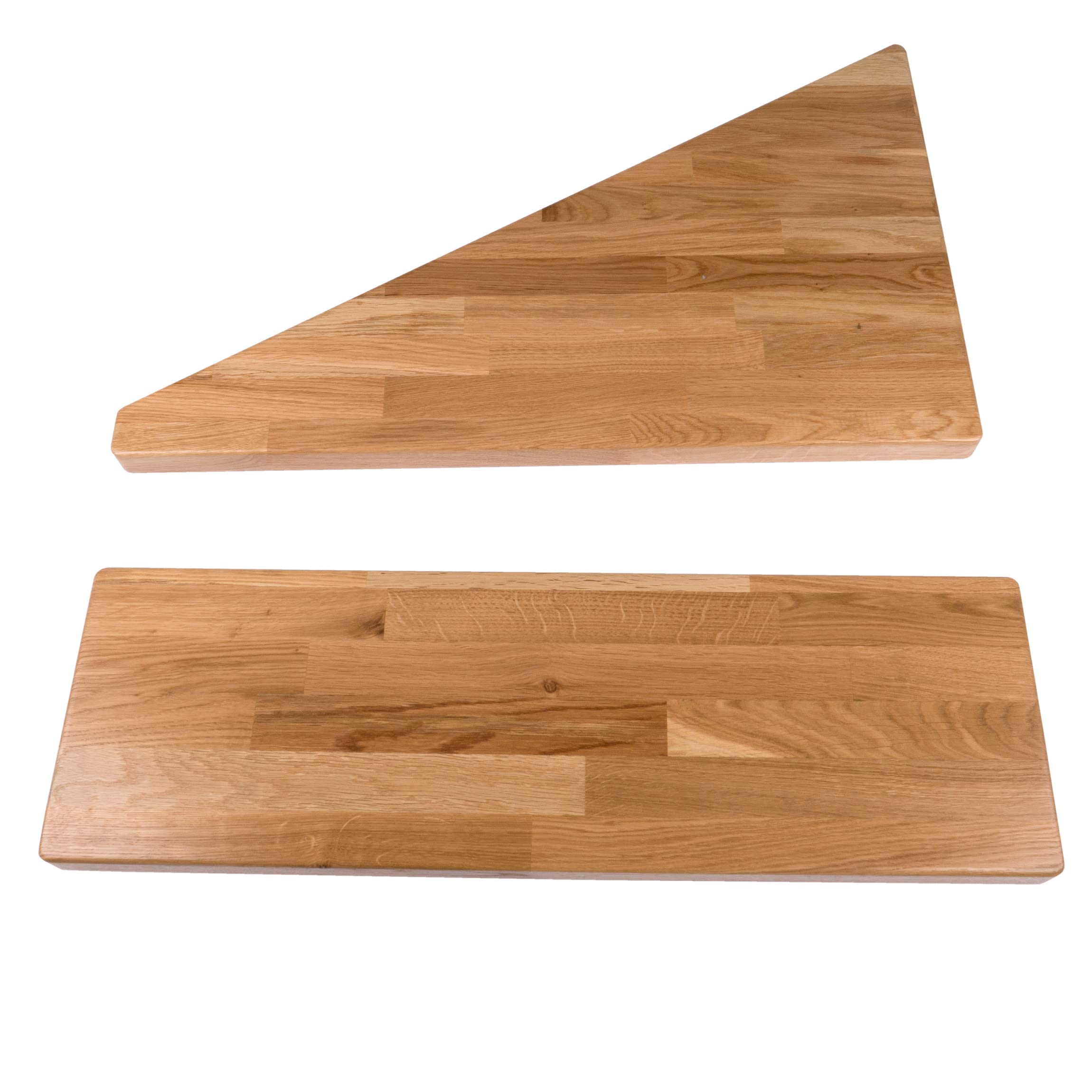 DOLLE Mittelholmtreppe - 11 Stufen - Geschosshöhe 228 – 300 cm - Geradelaufend - Stufen Eiche, lackiert - Unterkonstruktion: Weiß (RAL 9016) - volle Stufen 70 cm - inkl. Geländer - Nebentreppe