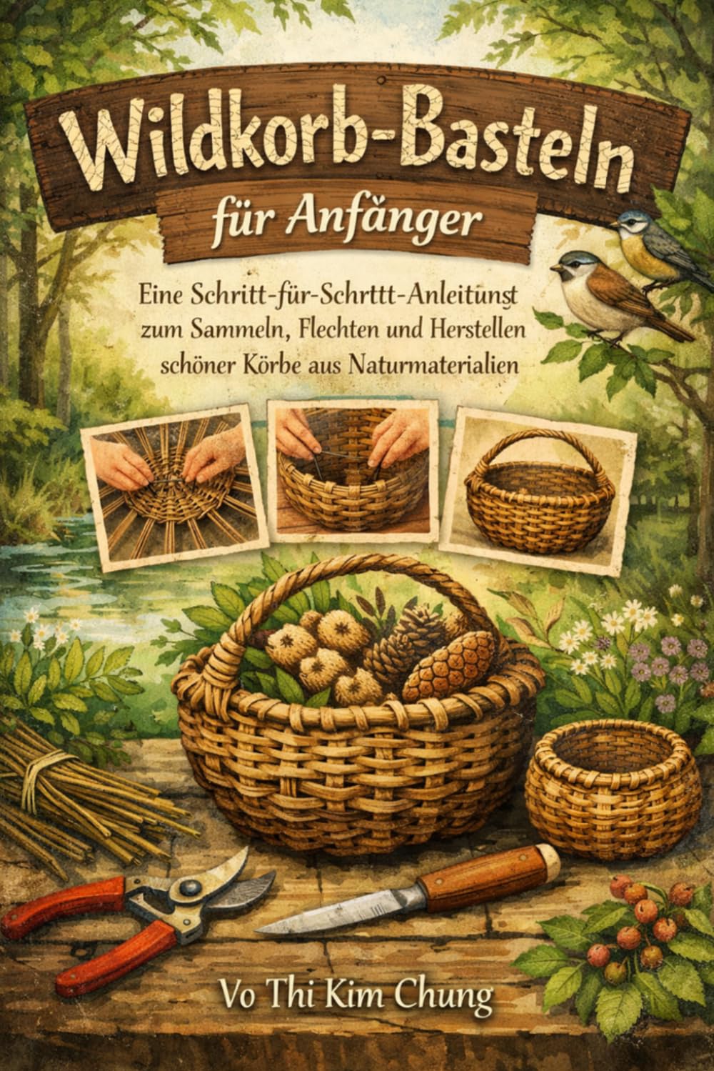 Wildkorb-Basteln für Anfänger: Eine Schritt-für-Schritt-Anleitung zum Sammeln, Flechten und Herstellen schöner Körbe aus Naturmaterialien
