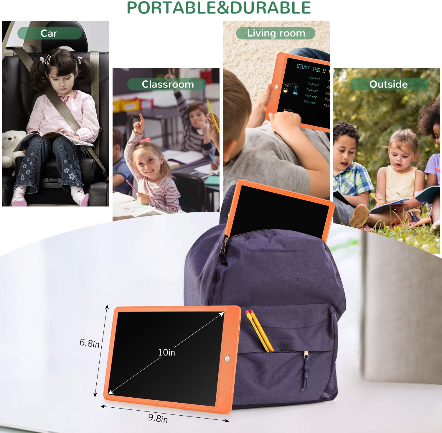 TEKFUN 10inch + 8.5inch Doodle Board Colorful LCD Writing Tablet