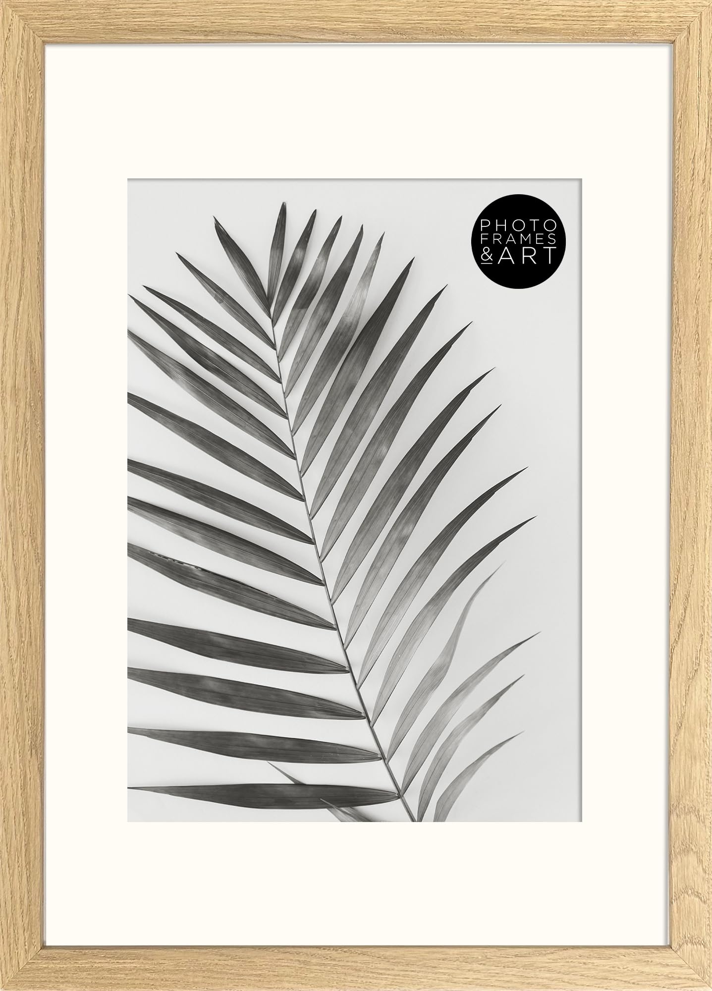 pf+a REAL GLASS Picture Frame For A4 Photo With Mount - A3 For A4 Real Wood Hartland Oak Effect Poster Frame / A3 For A4 Frame With Mount