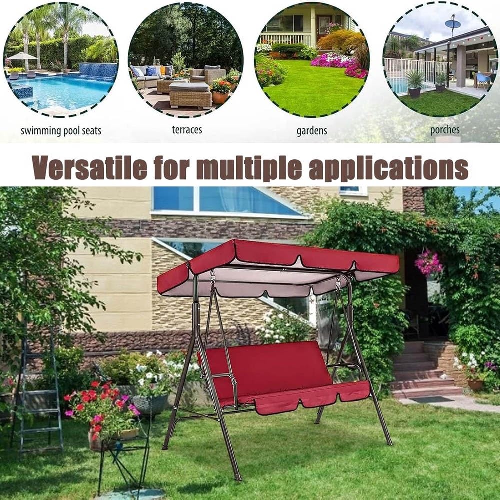 Tetto Di Ricambio Per Dondolo Impermeabile Tenda Di Ricambio Per Altalena Hollywood Tettuccio Per Altalena Da Giardino Tessuto Oxford 210D(Black,77x49in-195x125cm)