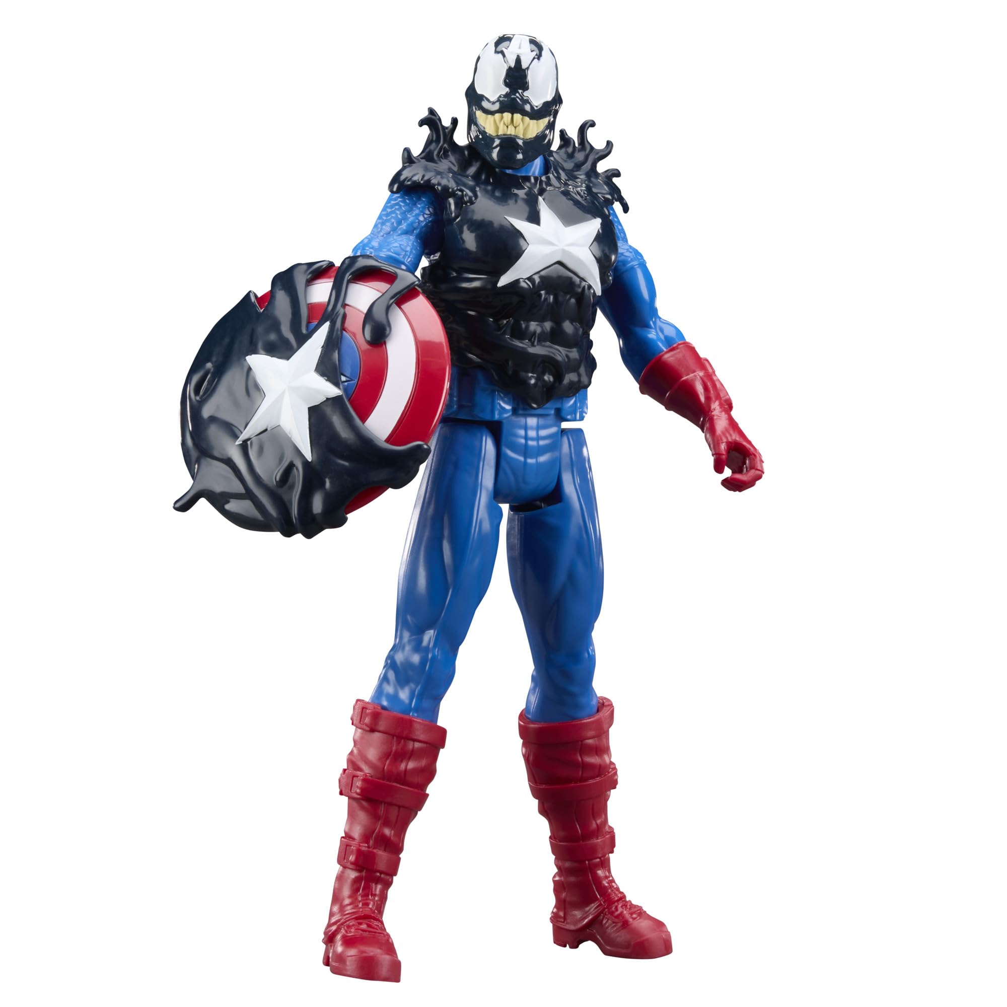 Avengers Titan Hero Series, Venomized Capitán América y Hulk, Set con 2 Figuras de Acción, Accesorios Venom, Batallas Superhéroes y Villanos, Regalos para Niños de 4 Años o Más