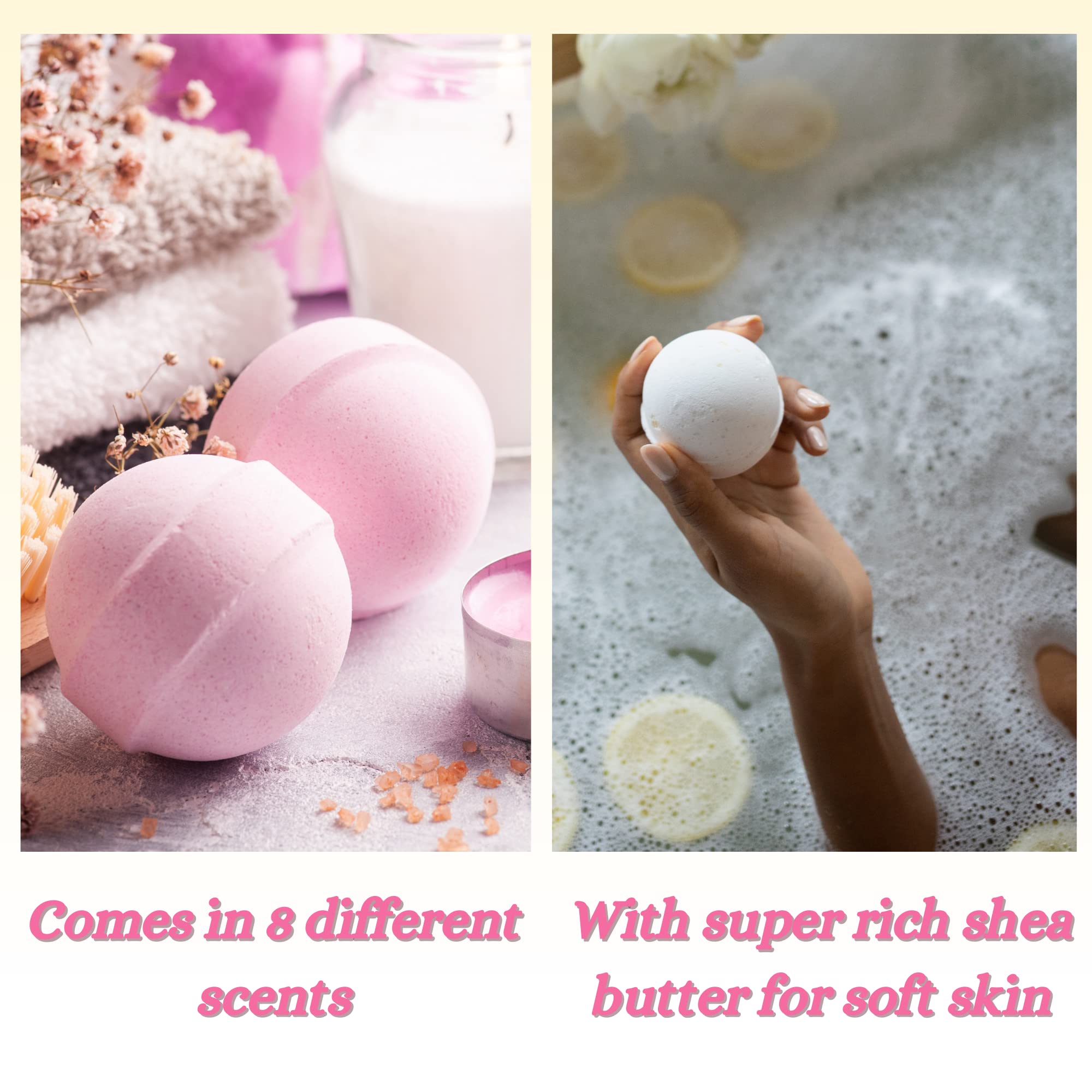 Girlables Bath Bombs Gift Set. Includes Eight Bath Bombs in Assorted Scents and a Girlables Dream Journal and Pen! Each Girlables Bath Bomb is Cruelty Free! Perfect Teen Girl Gifts!