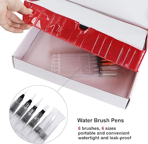 Miniatura 5 de Tabla de pintura de agua Zen, tablero de dibujo de agua para pintura, tablero de dibujo con soporte y 6 diferentes cepillos de agua