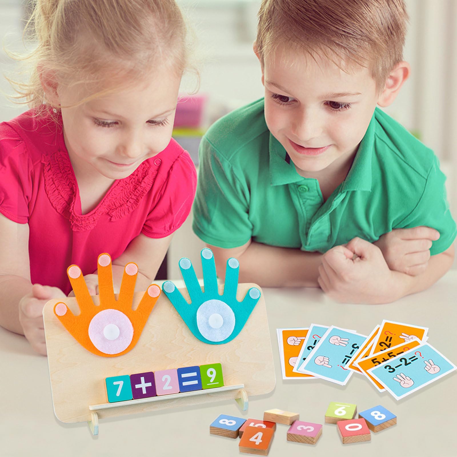 Drewniana zabawka matematyczna, nauka liczenia dla dzieci, zabawka matematyczna, zabawka edukacyjna dla dzieci w wieku 3, 4, 5 lat, dla chłopców i dziewczynek, prezent na Boże Narodzenie