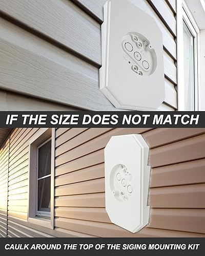 Vista 24 de Bloque de montaje de luz lateral, bloque de montaje de revestimiento de vinilo 8141DBL con caja eléctrica integrada, kit de placa de montaje al aire