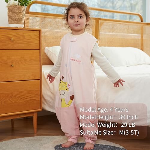 Miniatura 3 de MICHLEY Mantas de bebé Saco de dormir de pierna dividida unisex de 1 a 6 años de edad, manta de poliéster para niños pequeños saco de dormir