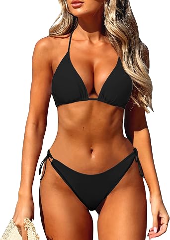 Women's Bikini Sets Sexy Halter Triangle Bikini Two Piece Swimsuit Bathing Suit