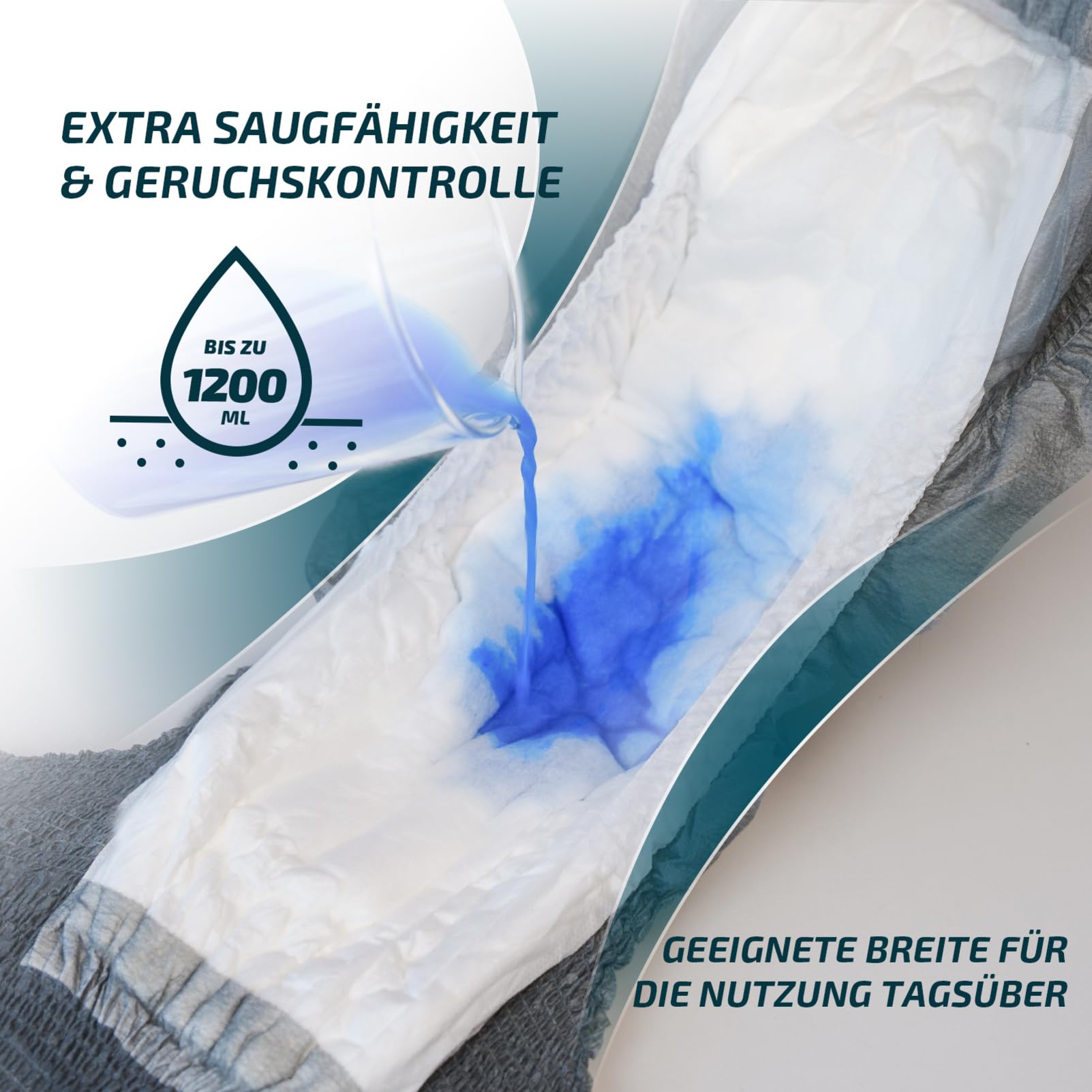 SUNKISS Inkontinenz Pants Männer, Tagsüber Einweg Erwachsenen Windelhosen, Herren Windeln mit Maximaler Saugfähigkeit, Grau, Größe XL, 32 Stück 1er Pack
