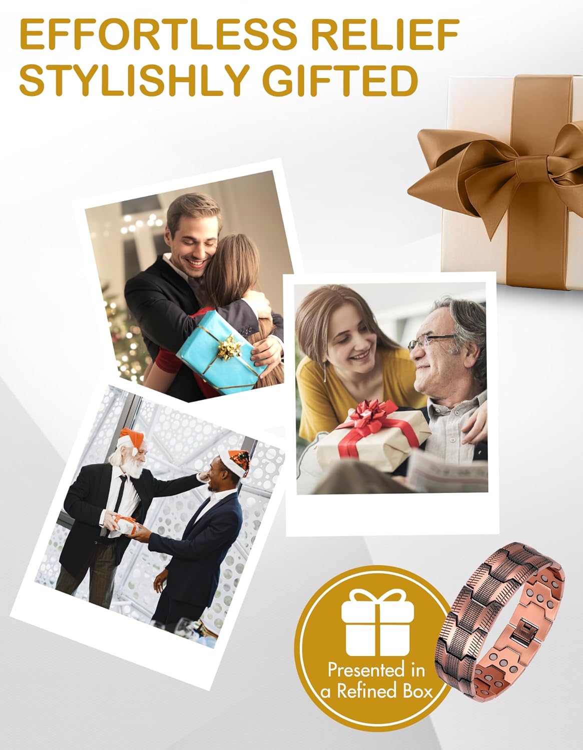 Feraco Men's Copper Bracelet,3X Strength 99.99% Pure Copper Magnetic Bracelets with Magnets,Adjustable Length with Sizing Tool - Image 6