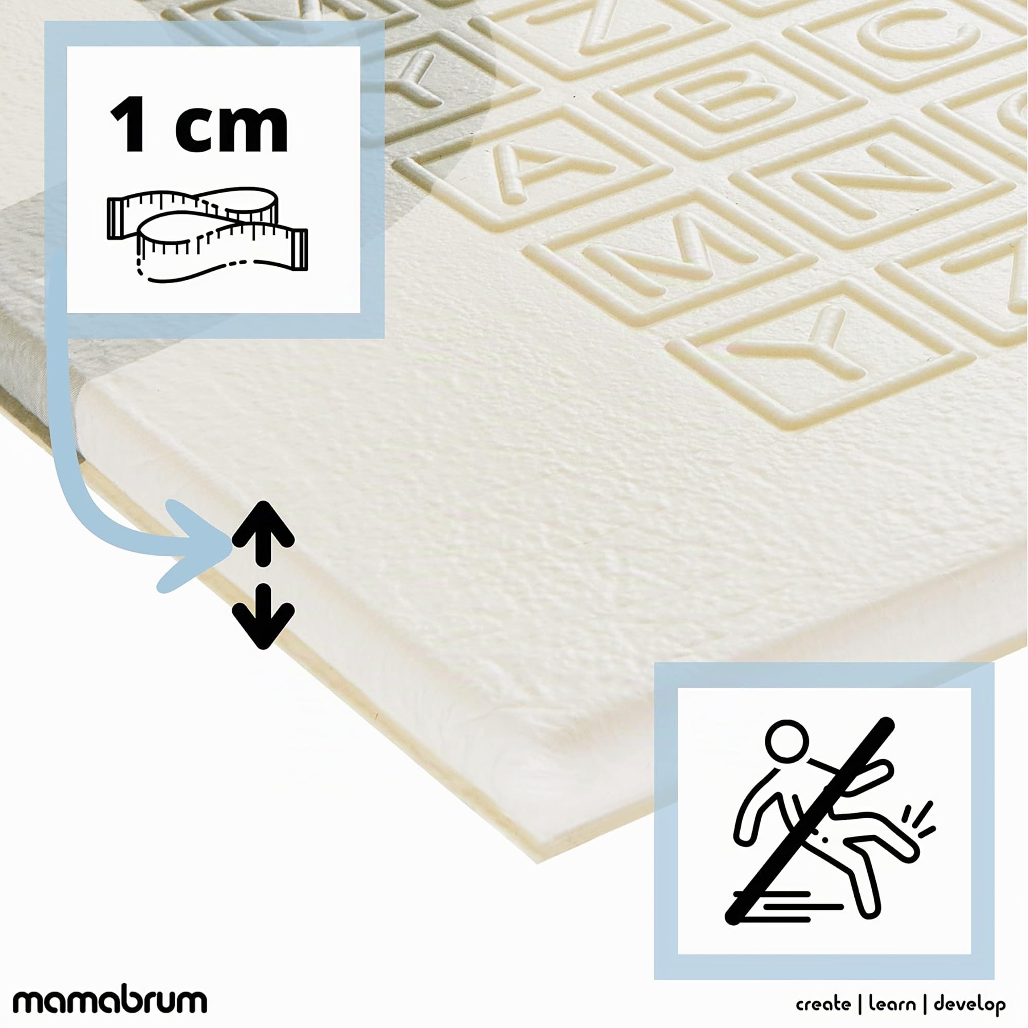 Mamabrum Tapis de jeu pour bébé - 200 x 180 x 1 cm - Pliable - En mousse - Étanche - Portable - Convient pour les enfants - Non toxique - Plus épais - Plus grand