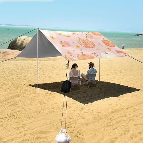 Miniatura 7 de Cute Pumkins - Tienda de campaña de playa estable UPF50+ impermeable con bolsa de transporte para patio trasero, pastizal, parque