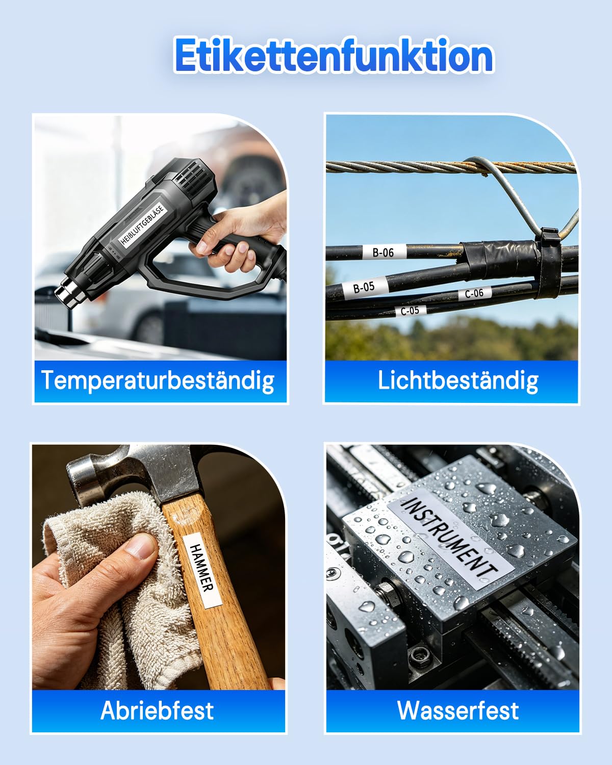 Cruxer 50er-Pack Kompatibel mit Ptouch TZeFX221 9 mm Schwarz auf Weiß | TZeFX221 Flexible ID laminiertes Etikettenband Ersatz für Ptouch PT-H110 H100 H105 P300BT E110 D200 Etikettendrucker