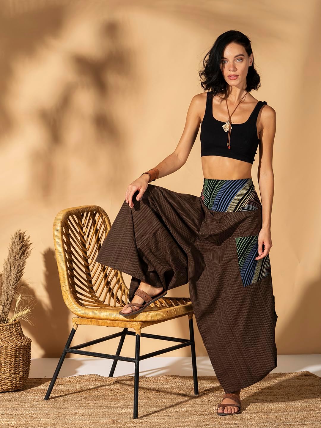 Rave Clothes for Women Palazzo Pants, Dance Yoga Pants Comfy Lounge Pants shamanic Clothing Women - Image 6