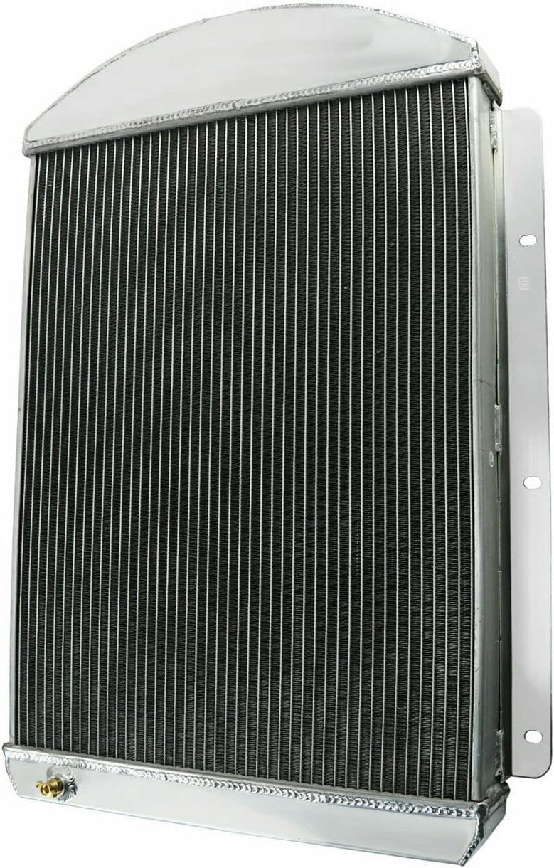 4 Row Core All Aluminum Radiator for 1942-1946 Chevy Pickup Truck Small Block BG/BJ/BK/BL/BM/BN/CK/DJ/DP/DR/DS Base 3.8L L6 1943 1944 1945 42 43 44 45 46