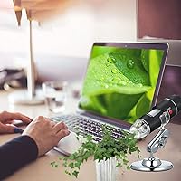 Vista 8 de Andoer Microscopio digital USB 1600X cámara de aumento 8 LED con soporte portátil de inspección de mano lupa