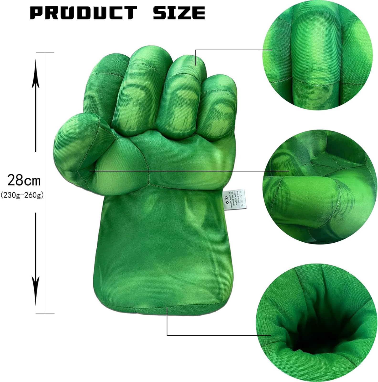 Guanti da Boxe Eroi - Guanti Morbidi in Schiuma per Cosplay, Natale, Halloween e Compleanno (1 Paio, Verde)