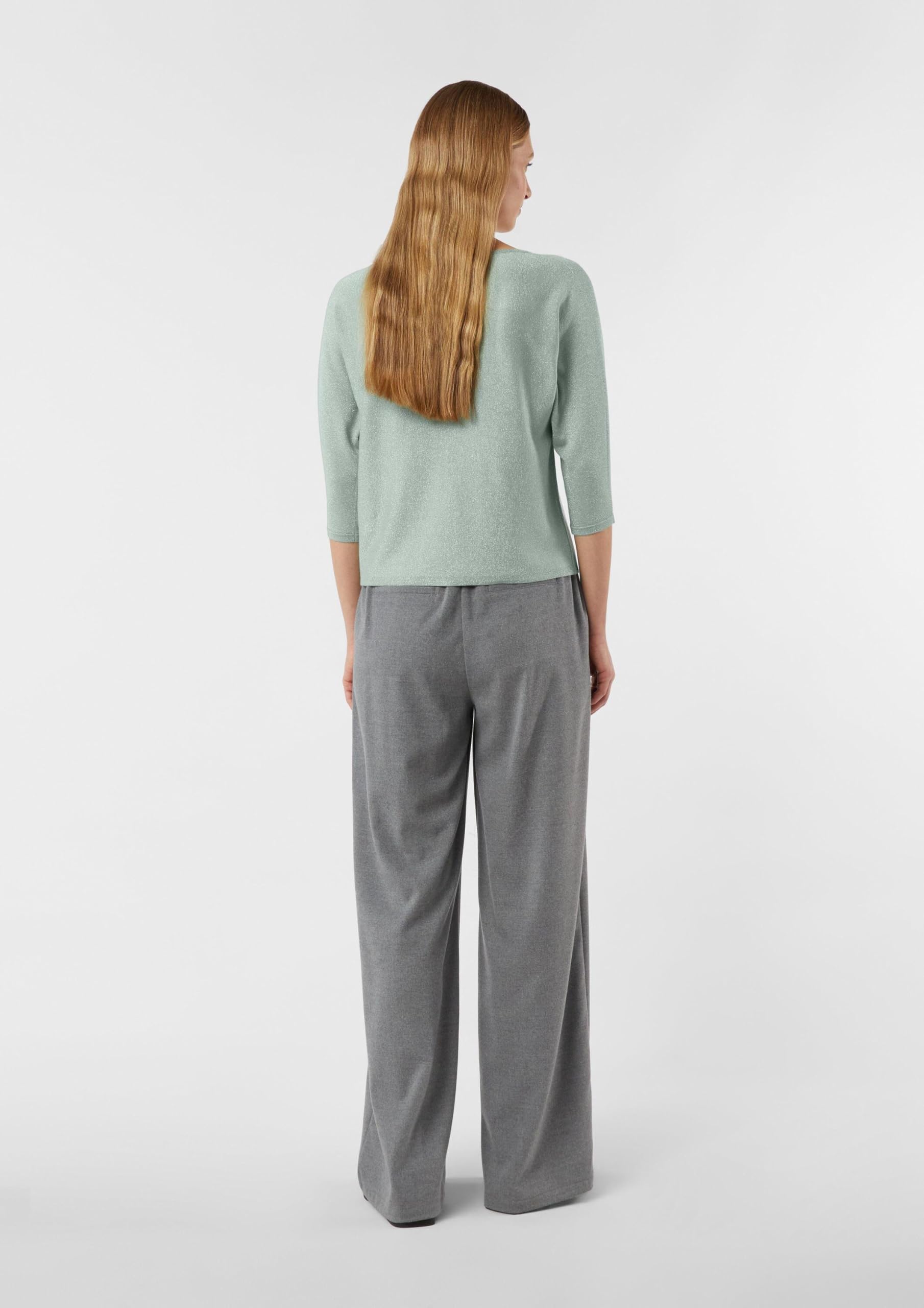 Comma Feinstrick-Pullover mit Glitzergarn und Fledermausärmeln