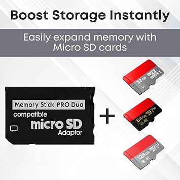 Skywin Memory Stick Pro Duo Adapter - Card Reader for PSP Memory Duo Adapter, Easy-to-Use -Compatible with PlayStation Card, Camera, or Handycam (3 Pack)