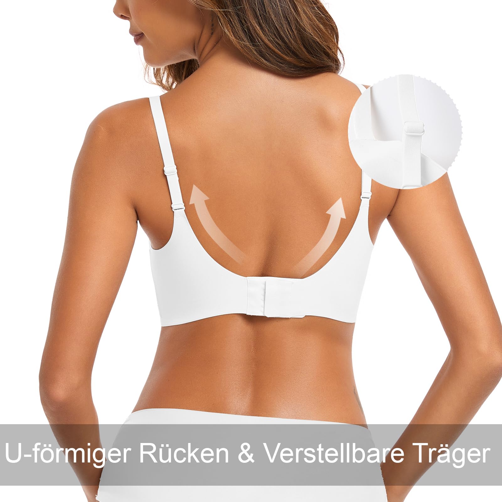 Vertvie Nahtloser BH Damen Bügel Gepolstert Soft Tshirt Bra Seamless Bequem