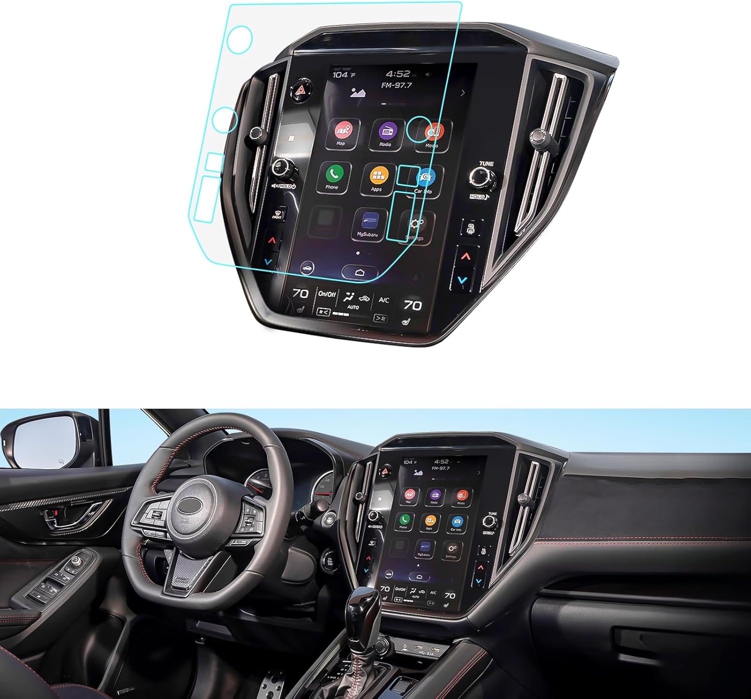 LUWU for 2022-2025 Subaru WRX Screen Protector 11.6Inch 2024 2025 Subaru WRX Accessories WRX Premium/Limited/GT Navigation Protective Film 2024 Subaru WRX Touchscreen Protector 9H Tempered Glass