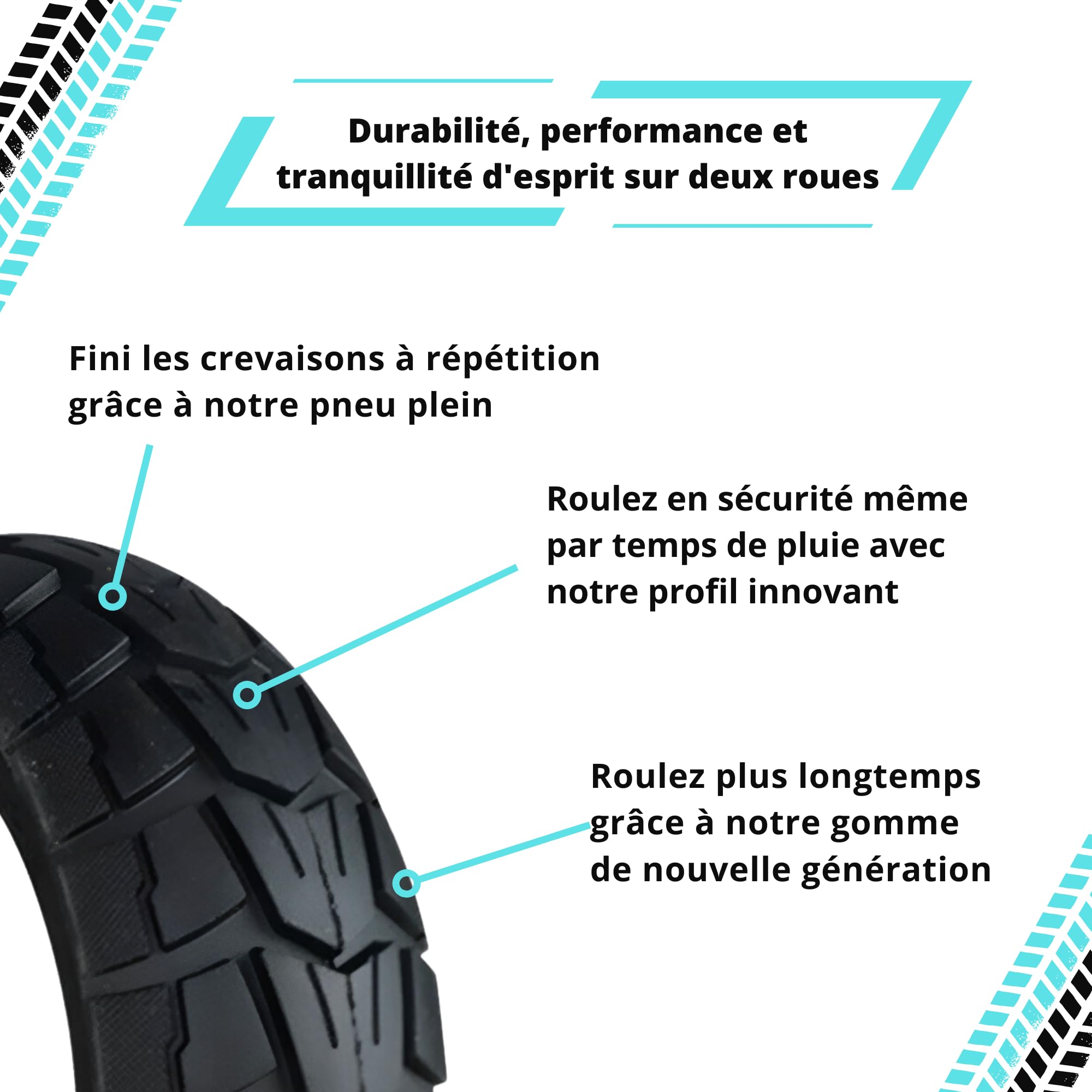 BITUME | Pneumatici Pieni Semi Offroad 2x 10x2.75-6.5 pollici per Monopattino Elettrico Urbanglide Ecross Pro e Max