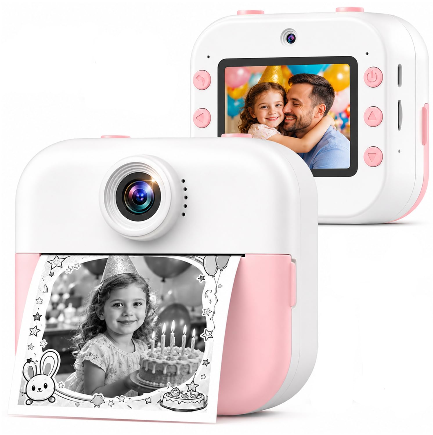 Cámara de impresión instantánea para niños, impresiones de liberación rápida, regalos de cumpleaños de Navidad de 6 a 12 años, selfie digital con videos de 1080P, juguete portátil de viaje
