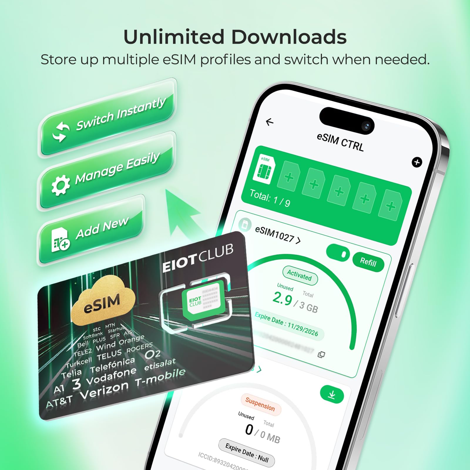 EIOTCLUB V3 Physical eSIM Card, eSIM Adapter para Dispositivos IoT