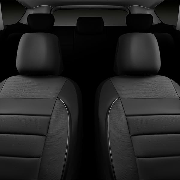 CAR PASS 3D Faux Leather Front Seat Covers 5