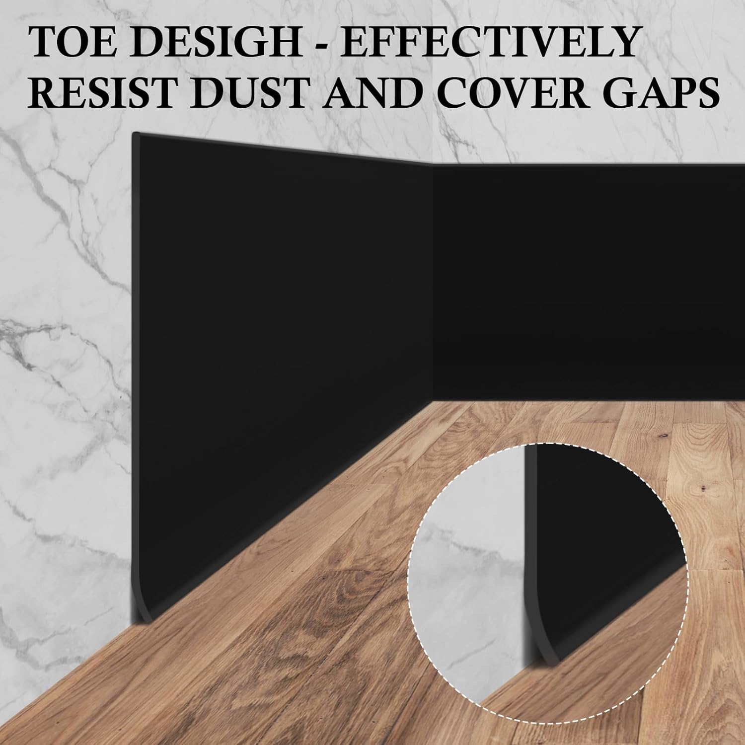 Flexible Baseboard Molding Trim 4" x 15 ft, 20ft 40ft 50ft 60ft 100ft Self-Adhesive Vinyl Wall Base Cove Base, Peel and Stick Rubber Wall Base Molding Trim - Image 2