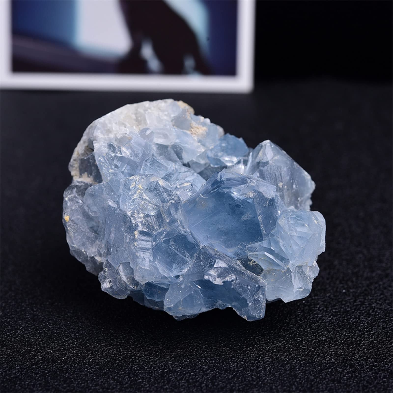 Espécimen en Bruto de geoda Azul Cielo de racimo de druzy Crudo de Cristal de celestita Natural, 200-250g Inicio Colecciones (Size : 80-100g)