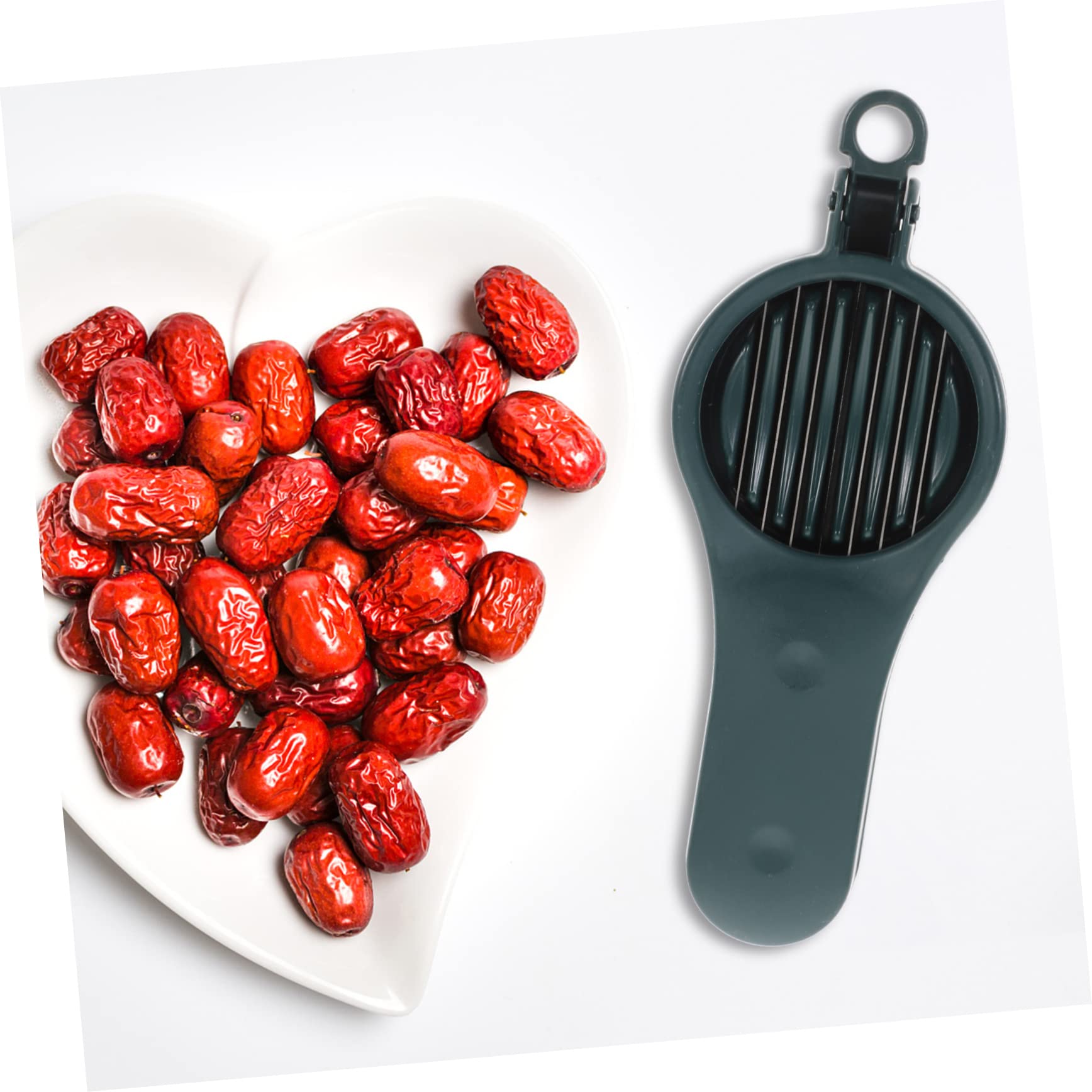 ULTECHNOVO Portable Date Slicer Cherry Pitter Tool Manual Core Remover for Cherries Strawberries Multi Use Design for Fruit Preparation Convenient Kitchen Gadget
