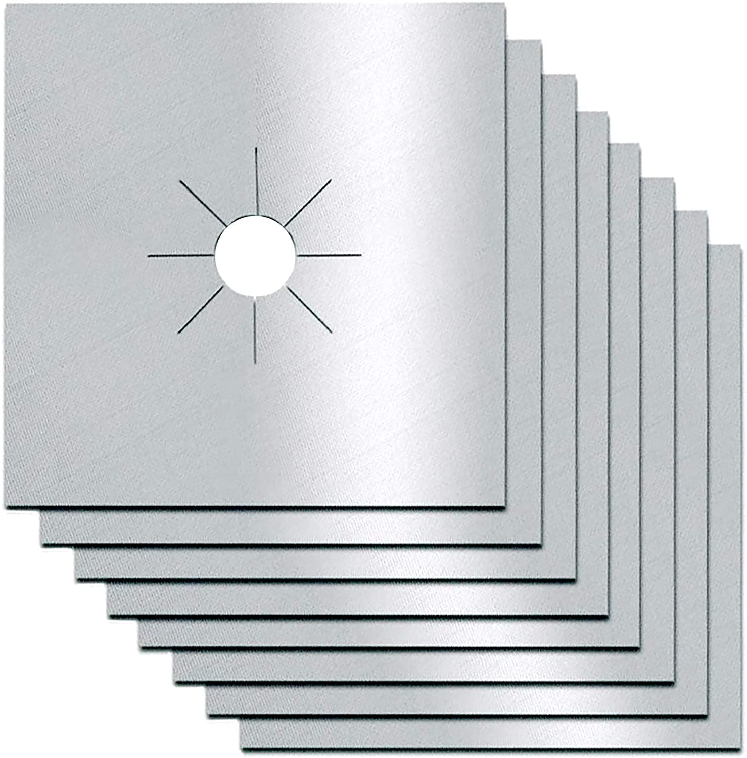 Elegant-Home Burner Protectors 0.2mm Double Thickness, Reusable, Non-Stick, BPA-free Dishwasher Safe Liners Gas Stove Cover - Pack of 8