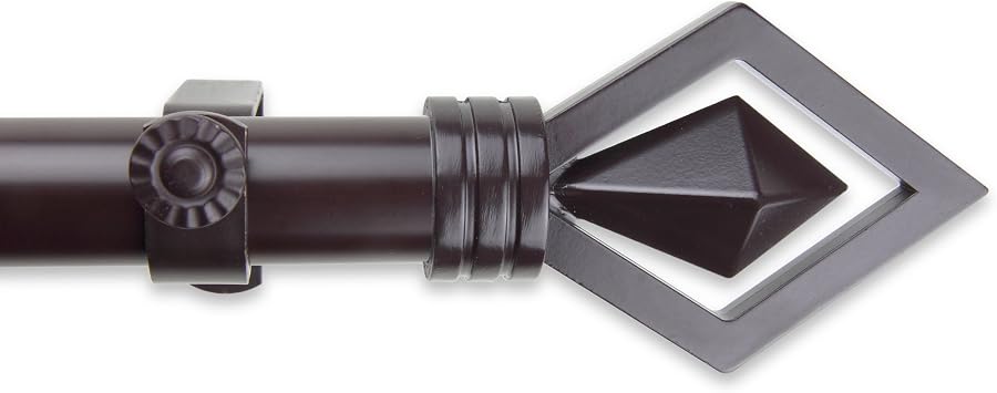 A&F Rod Decor - Lumiere Curtain Rod 1 inch Diameter, 28-48 inch - Mahogany