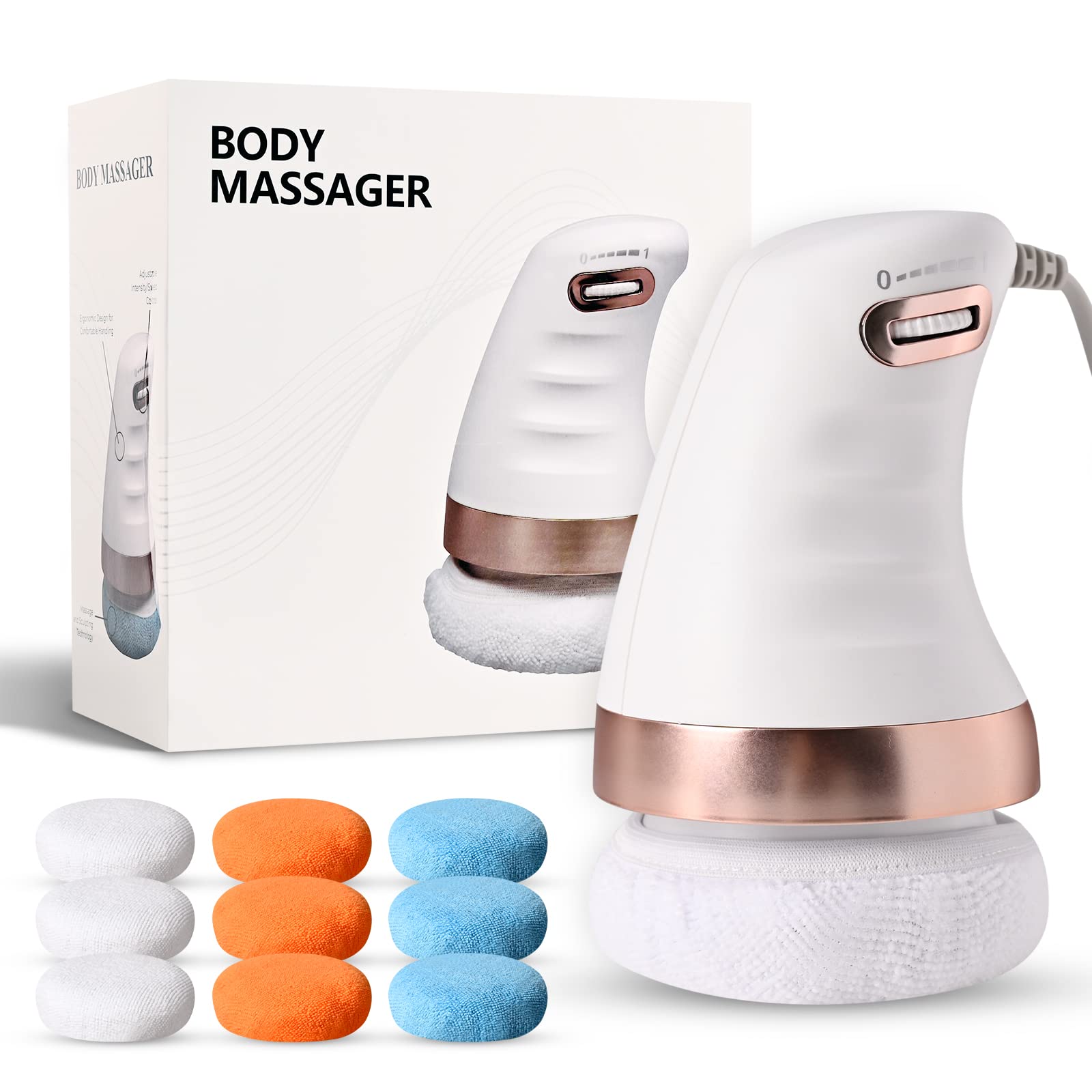 Body Sculpting Massager, Cellulite Massager Electric with 9 Massage Washable Pads, Beauty Sculpt Massager for Belly Waist Legs Butt Arms