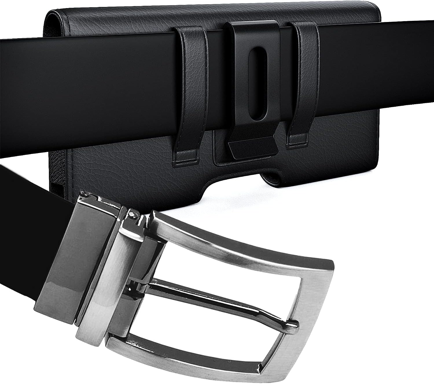 DeBin Belt Holster Case for iPhone 16, 16e, 15, 14, 13, 12 & Pro Models, 11 Pro, Xs, X, Cell Phone Pouch with Belt Clip, Phone Holder Medium, Black - Image 5