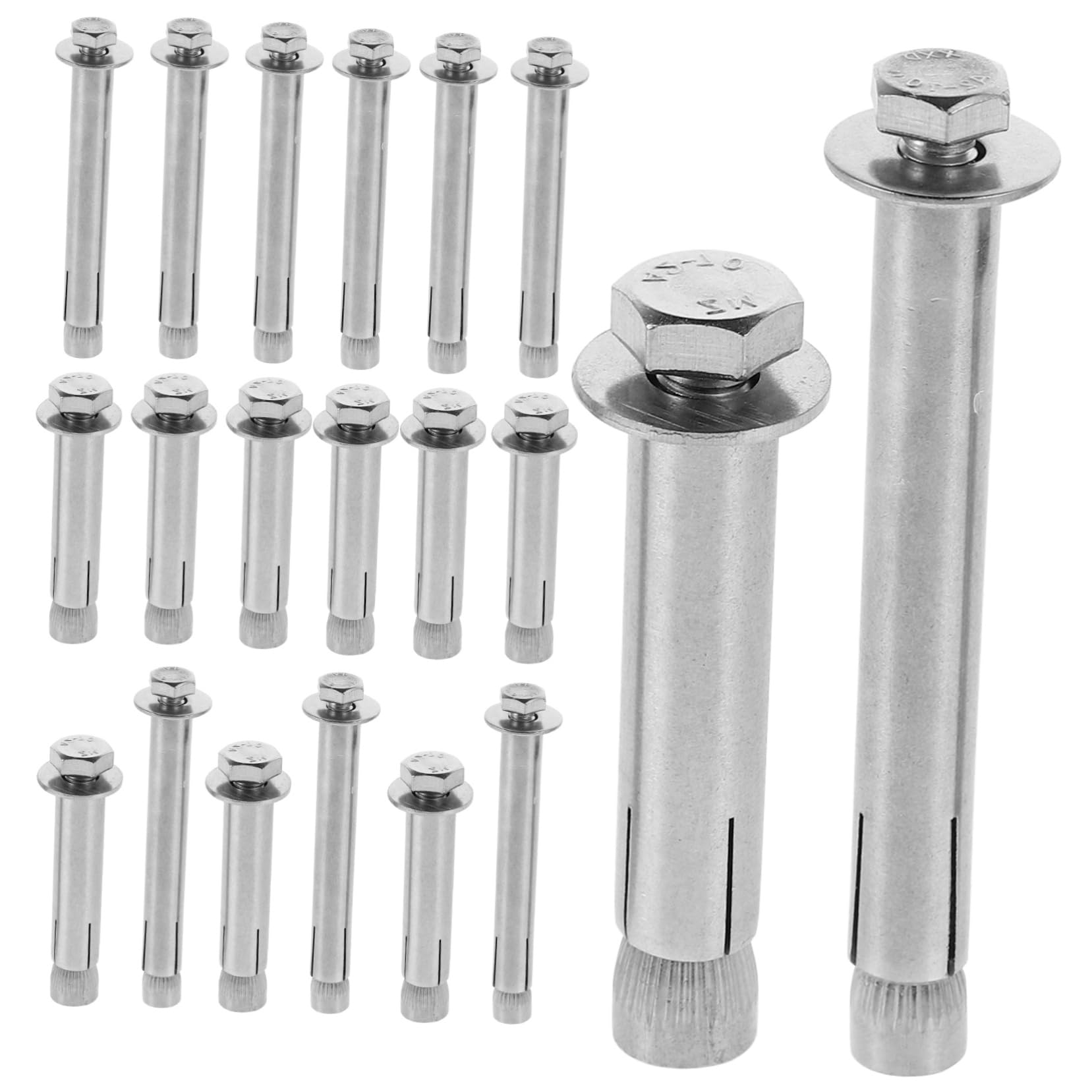 HOLIDYOYO Reusable Heavy Duty Expansion Bolts 20 Pcs Set M6x80mm M8x60mm Stainless Steel Expansion Screws for Drywall