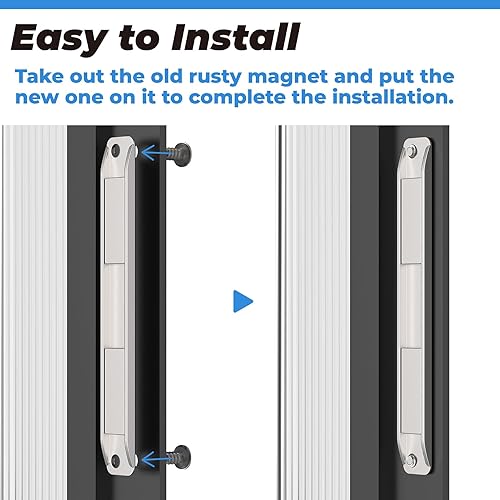 Miniatura 5 de Imán de acero inoxidable para puerta de ducha con canales en U con tornillos, manijas de puerta batiente y jamba de ataque