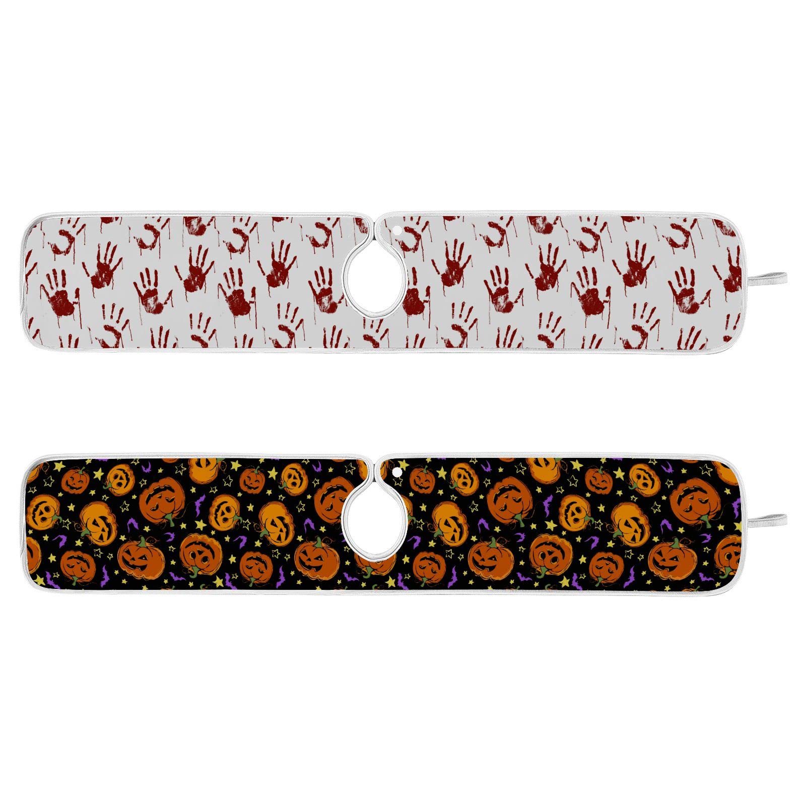 Halloween Spooky Pumpkin Blood Palm Faucet Sink Mat for Kitchen 2 Pack Witch Bat Castle Bathroom Drying Mat Absorbent Splash Water Catcher Mats Microfiber Cloth Drip Protector Splash Pad 30x5 Inches