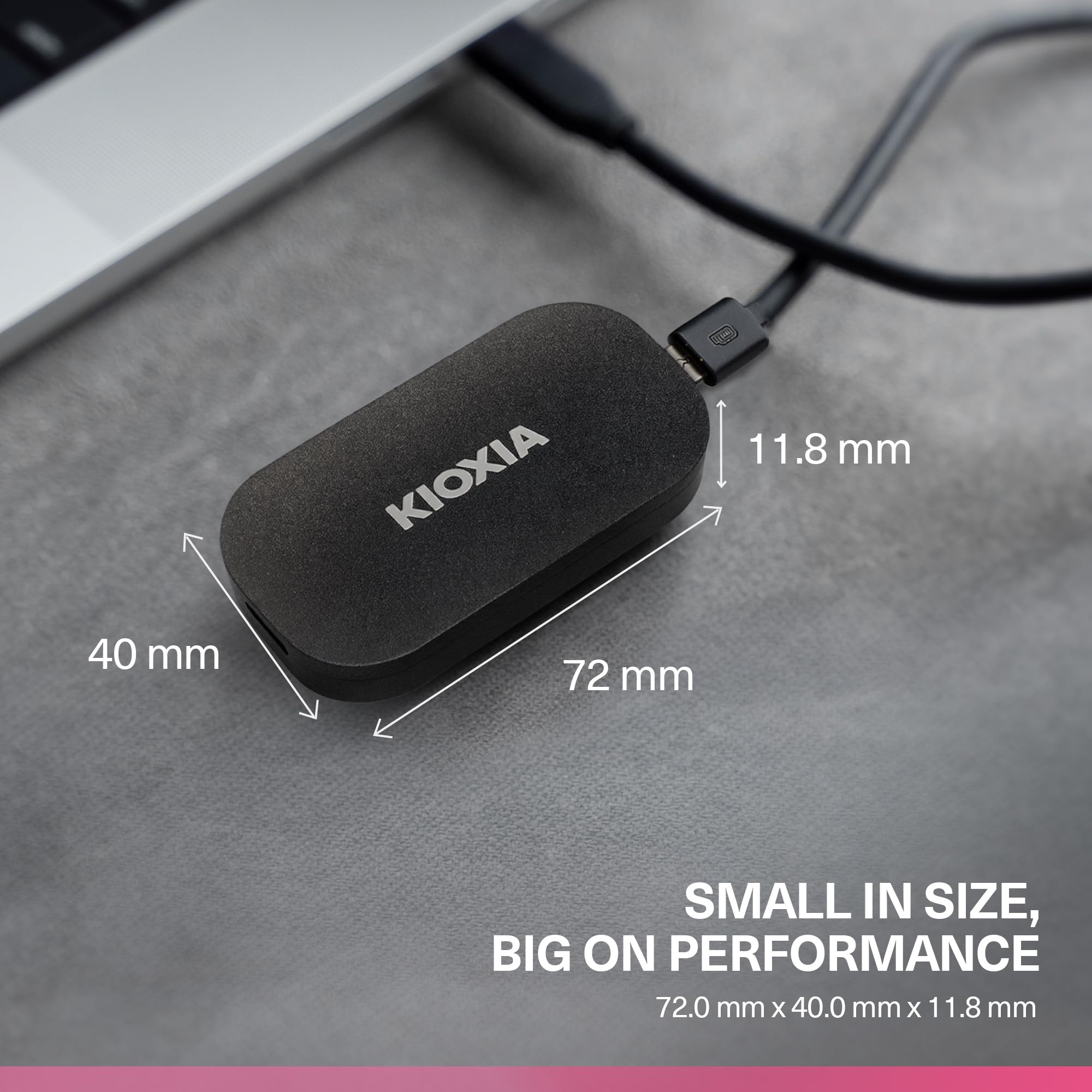 KIOXIA EXCERIA Plus G2 2TB Portable SSD, 1,050MB/s Read, 1,000MB/s
