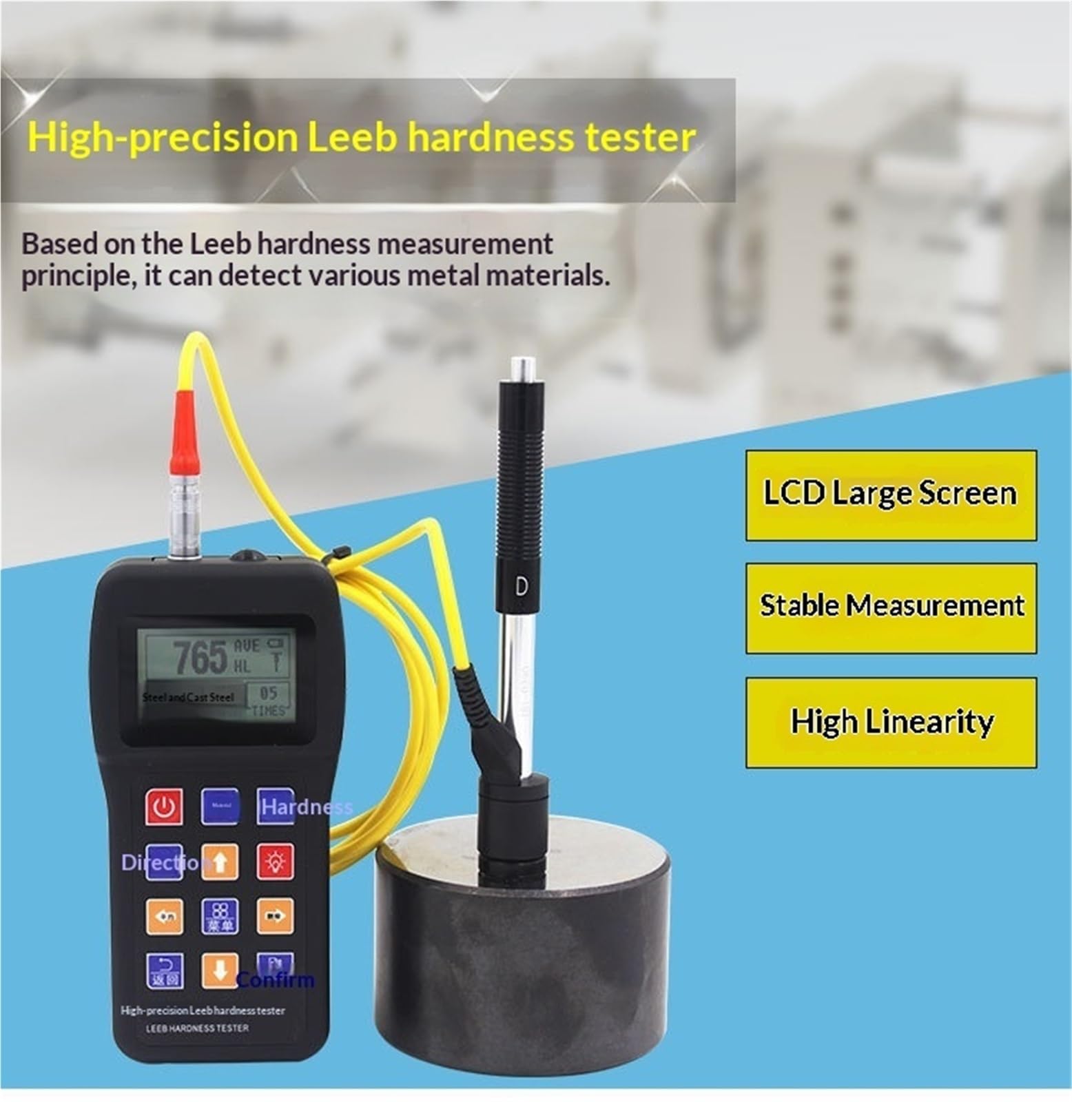 Härteprüfer, Leeb 7-in-1-Metallhärteprüfer Für HRC, HL, HB, HV, HS, HRB-Durometer Für Die Prüfung Von Druckguss-, Kupfer- Und Aluminiumgusslegierungen,für Industrie