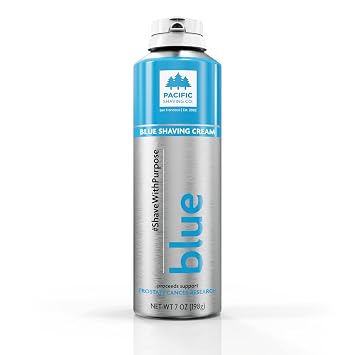 Pacific Shaving Company Blue Shaving Cream - Foaming Colorful Shaving Cream - Hydrating, Redness Reducing + Irritation Free Shave Cream 7 Oz