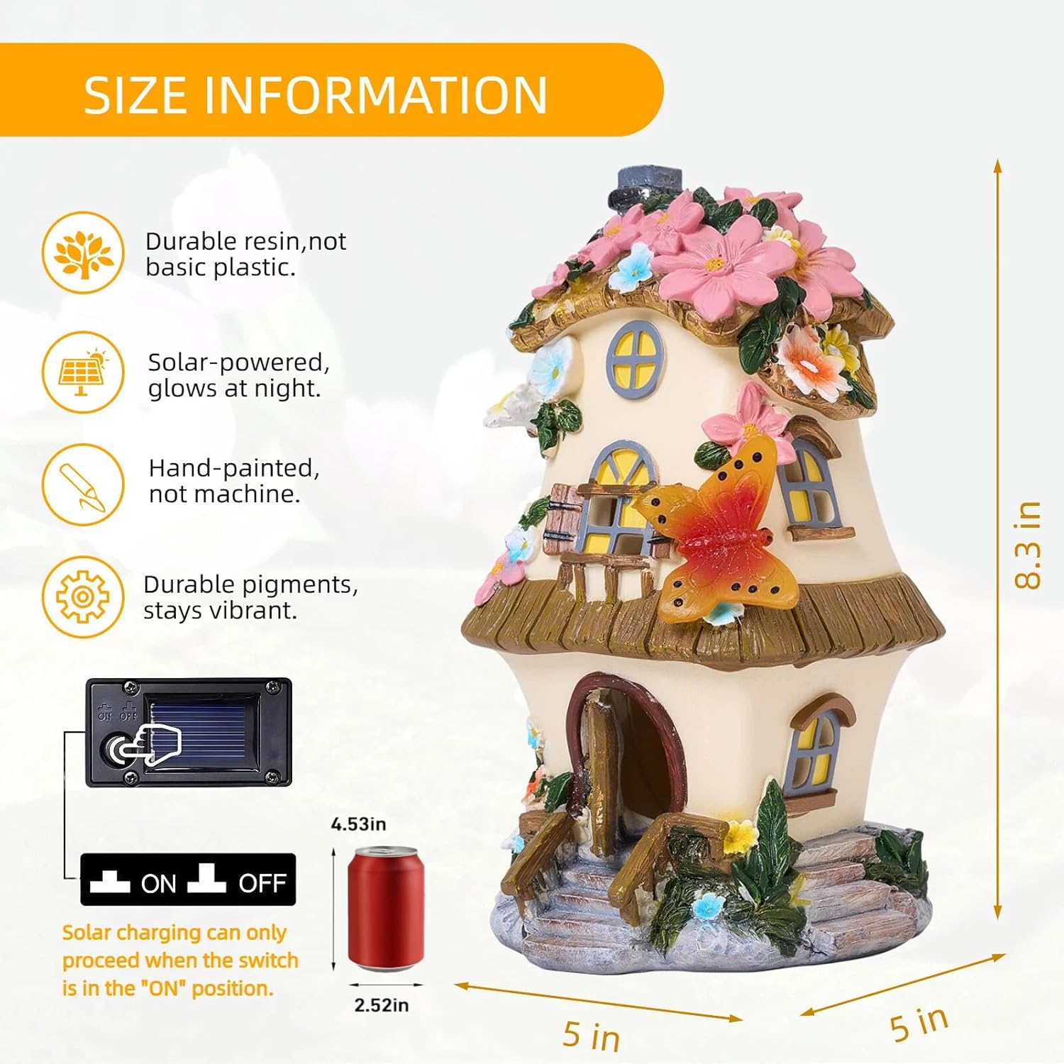 Fairy Garden Houses, Fairy Houses,Fairy Houses for Outside,Fairy Garden Houses Outdoor,Solar Fairy Garden,gnome House,Fairy Garden,Fairy Garden Accessories, for Women Gift/Teenage/Kids' Gift